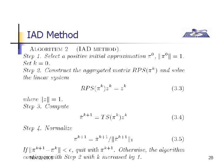 IAD Method Nov. 2, 2005 28 