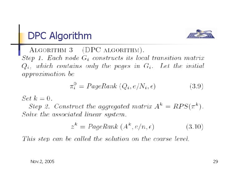 DPC Algorithm Nov. 2, 2005 29 