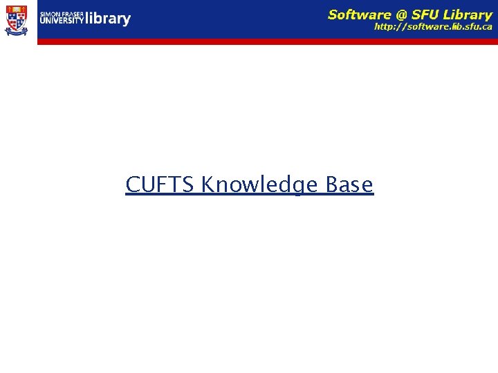 CUFTS Knowledge Base 