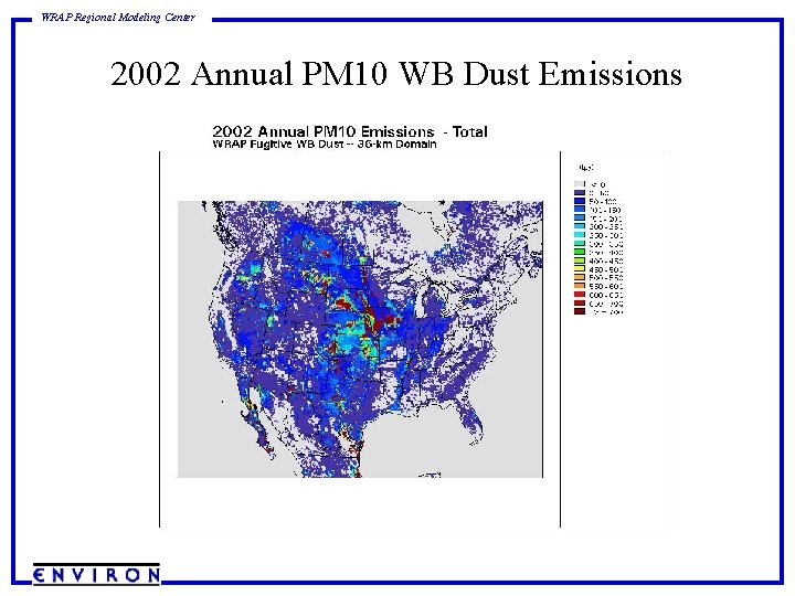 WRAP Regional Modeling Center 2002 Annual PM 10 WB Dust Emissions 