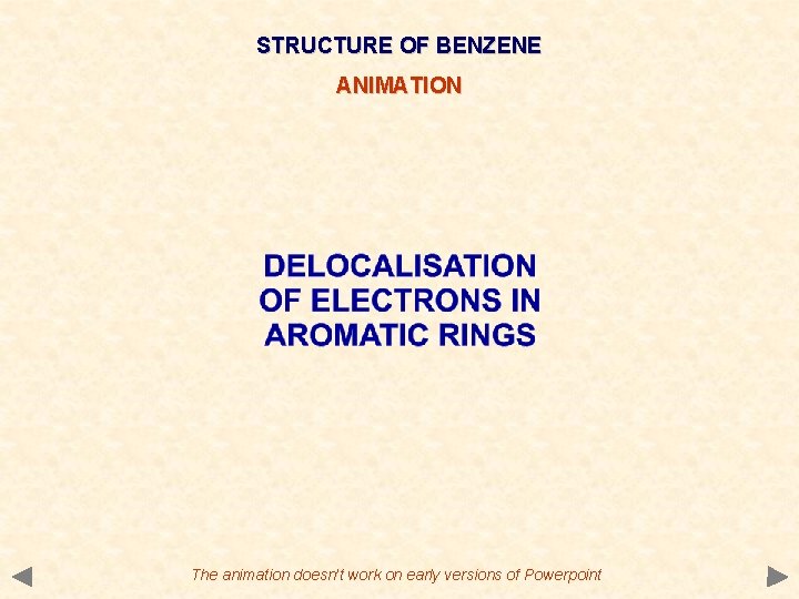 STRUCTURE OF BENZENE ANIMATION The animation doesn’t work on early versions of Powerpoint 