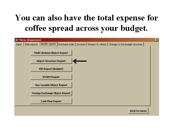 You can also have the total expense for coffee spread across your budget. 