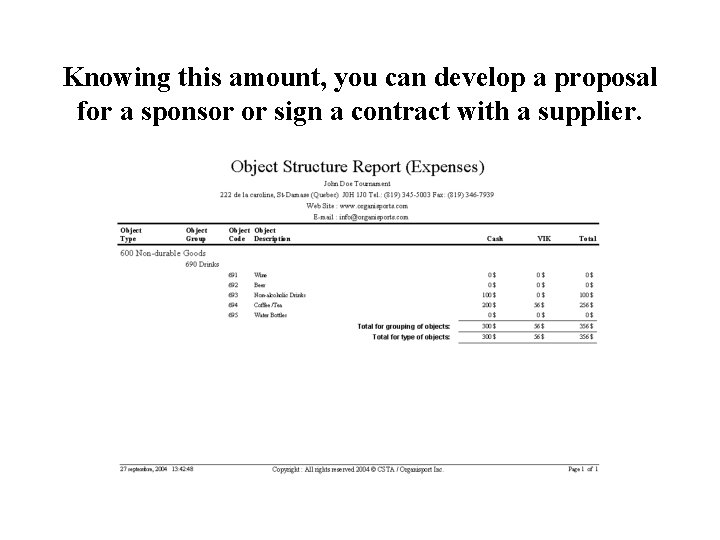 Knowing this amount, you can develop a proposal for a sponsor or sign a