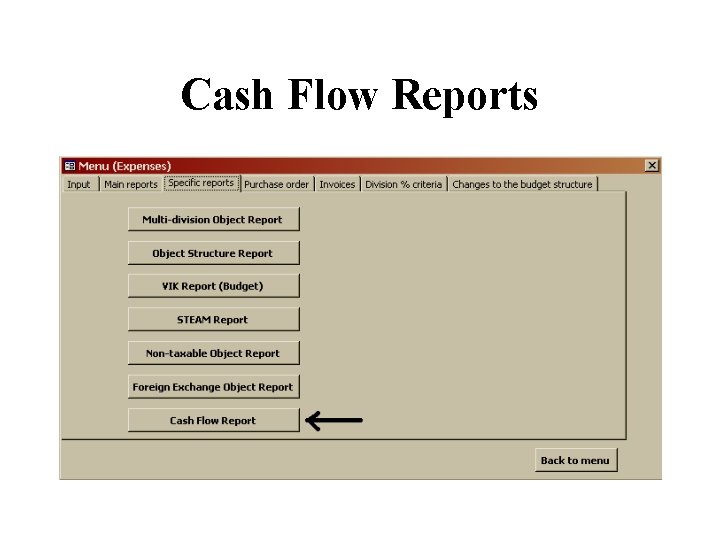 Cash Flow Reports 