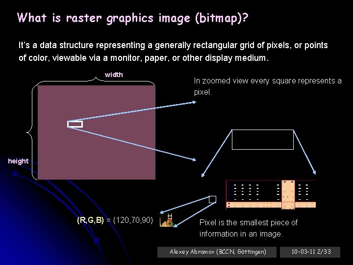 What is raster graphics image (bitmap)? It’s a data structure representing a generally rectangular
