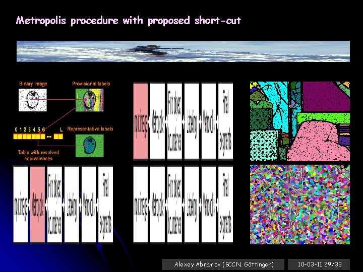 Metropolis procedure with proposed short-cut Alexey Abramov (BCCN, Göttingen) 10 -03 -11 29/33 