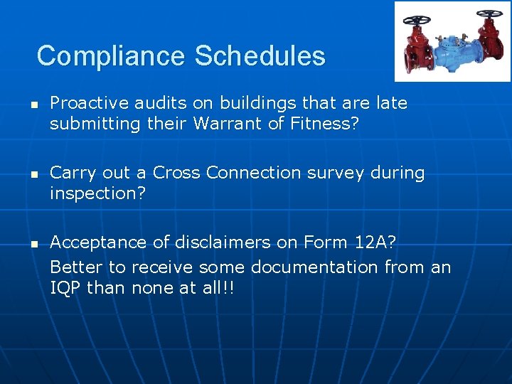 Compliance Schedules n n n Proactive audits on buildings that are late submitting their