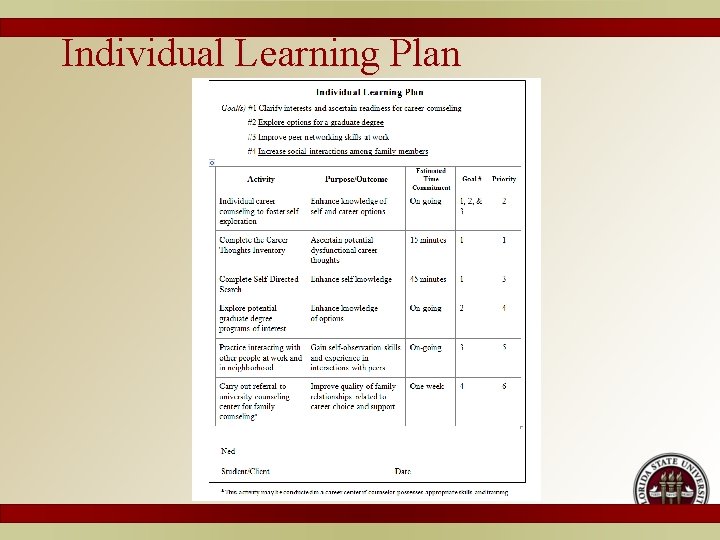 Individual Learning Plan 