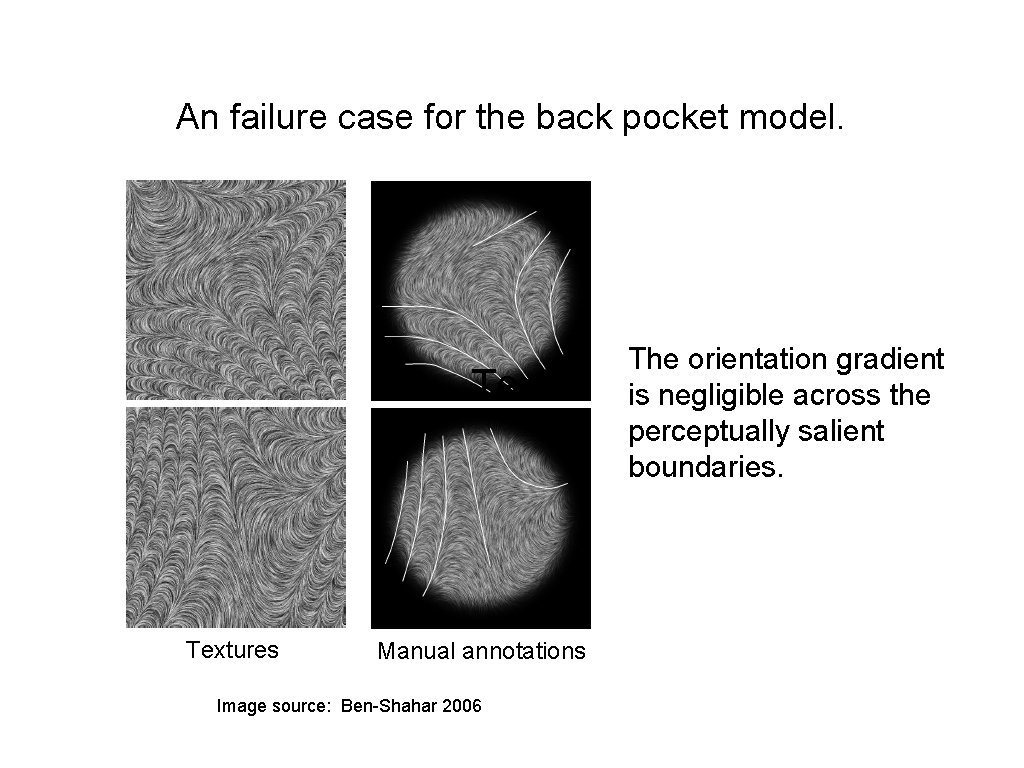 An failure case for the back pocket model. Textures Manual annotations Image source: Ben-Shahar