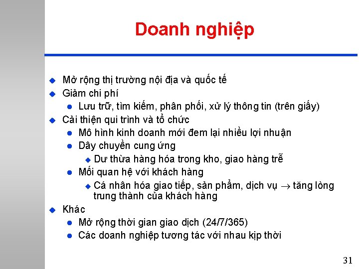 Doanh nghiệp u u Mở rộng thị trường nội địa và quốc tế Giảm