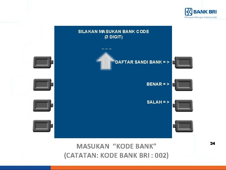 SILAKAN MASUKAN BANK CODE (3 DIGIT) ___ DAFTAR SANDI BANK = > BENAR =