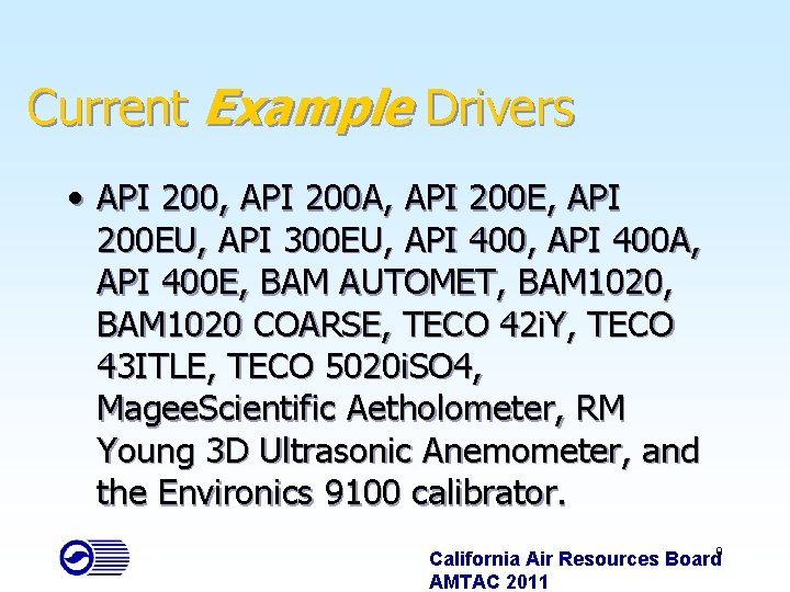 Current Example Drivers • API 200, API 200 A, API 200 EU, API 300