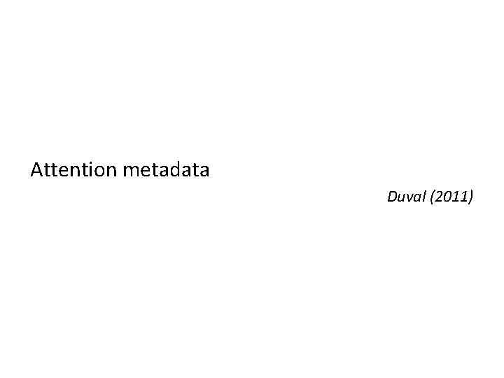 Attention metadata Duval (2011) 