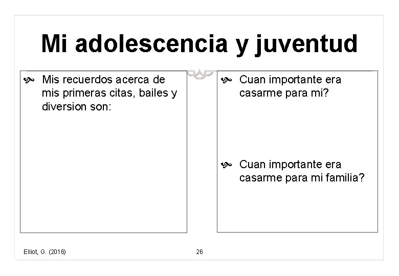 Mi adolescencia y juventud Cuan importante era casarme para mi? Mis recuerdos acerca de