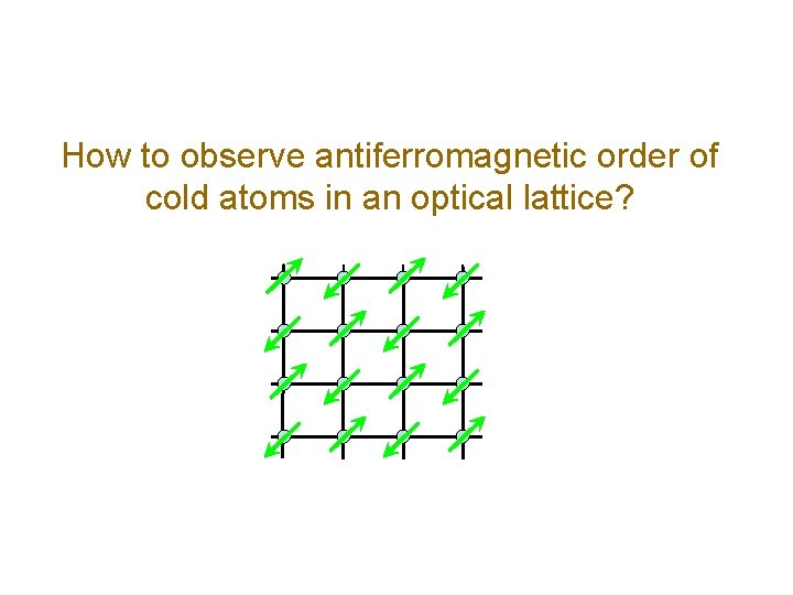 How to observe antiferromagnetic order of cold atoms in an optical lattice? 