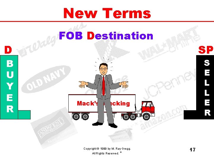 New Terms D B U Y E R FOB Destination SP S E L