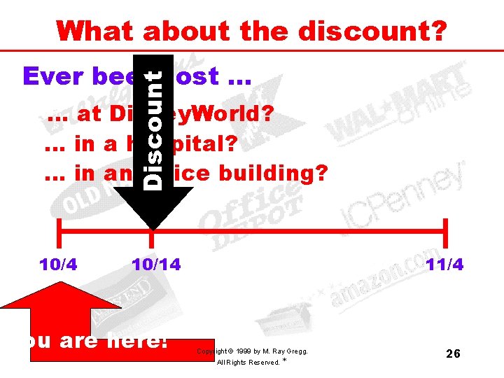 What about the discount? Discount Ever been lost. . . … at Disney. World?