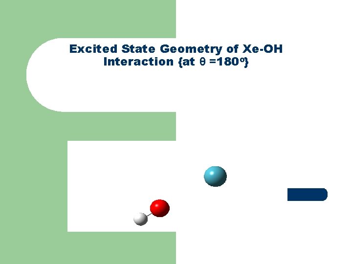 Excited State Geometry of Xe-OH Interaction {at θ =180 o} 