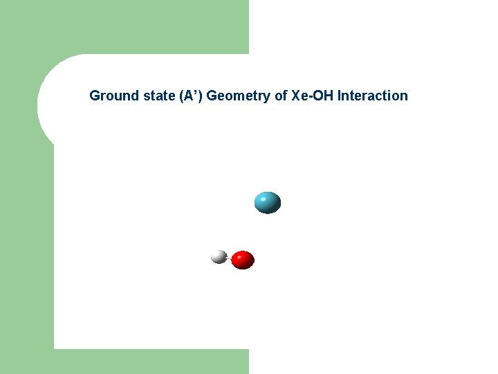 Ground state (A’) Geometry of Xe-OH Interaction 