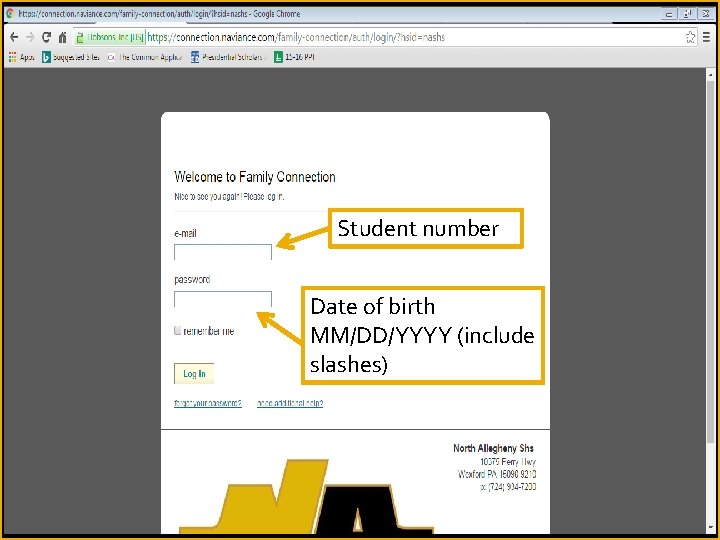 Student number Date of birth MM/DD/YYYY (include slashes) 