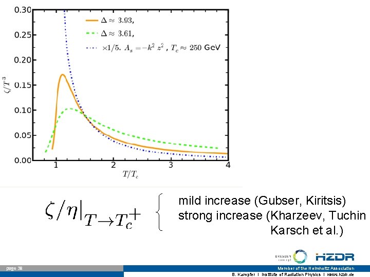 mild increase (Gubser, Kiritsis) strong increase (Kharzeev, Tuchin Karsch et al. ) page 38