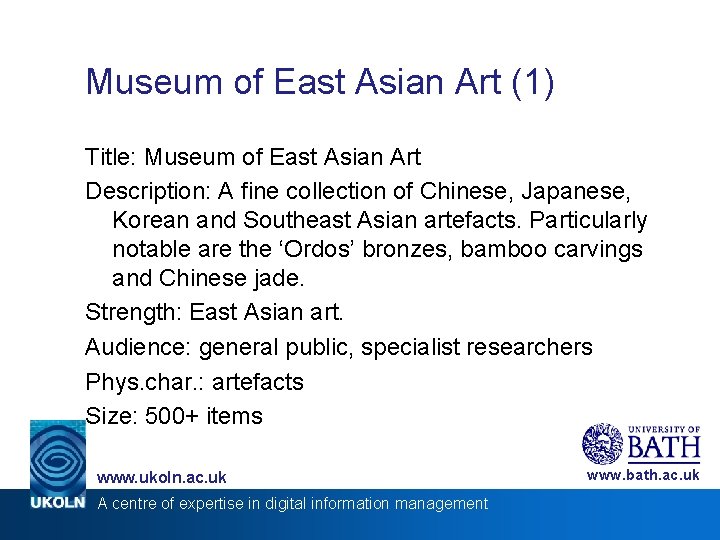 Museum of East Asian Art (1) Title: Museum of East Asian Art Description: A