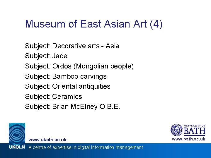 Museum of East Asian Art (4) Subject: Decorative arts - Asia Subject: Jade Subject: