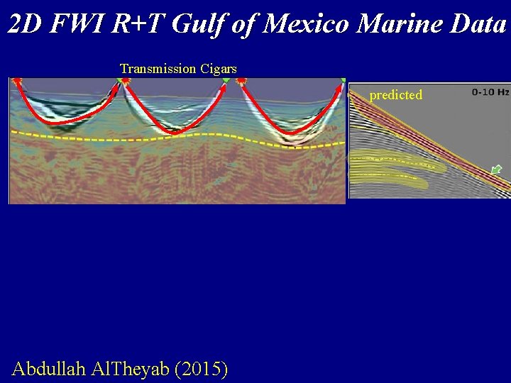 2 D FWI R+T Gulf of Mexico Marine Data Transmission Cigars observed predicted Reflection