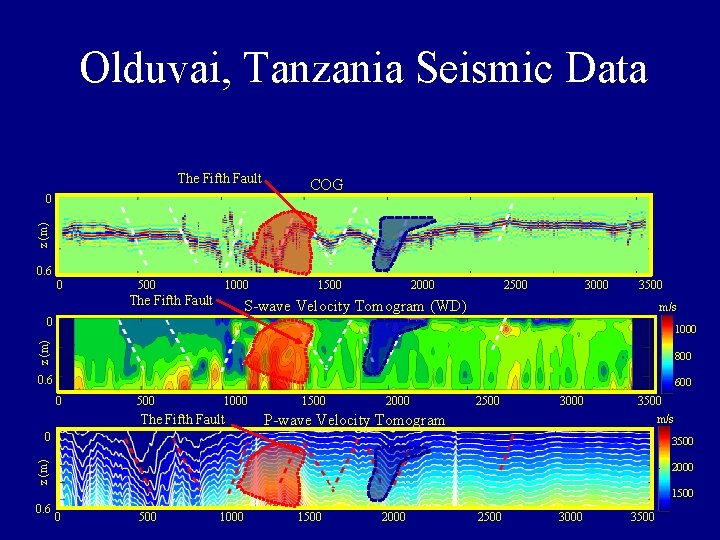 Olduvai, Tanzania Seismic Data The Fifth Fault COG z (m) 0 0. 6 0