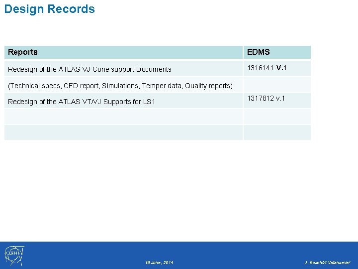 Design Records Reports EDMS Redesign of the ATLAS VJ Cone support-Documents 1316141 v. 1