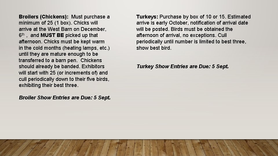 Broilers (Chickens): Must purchase a minimum of 25 (1 box). Chicks will arrive at