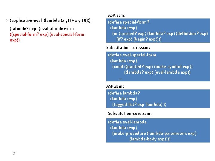 > (applicative-eval '(lambda (x y) (+ x y 10))); ((atomic? exp) (eval-atomic exp)) ((special-form?