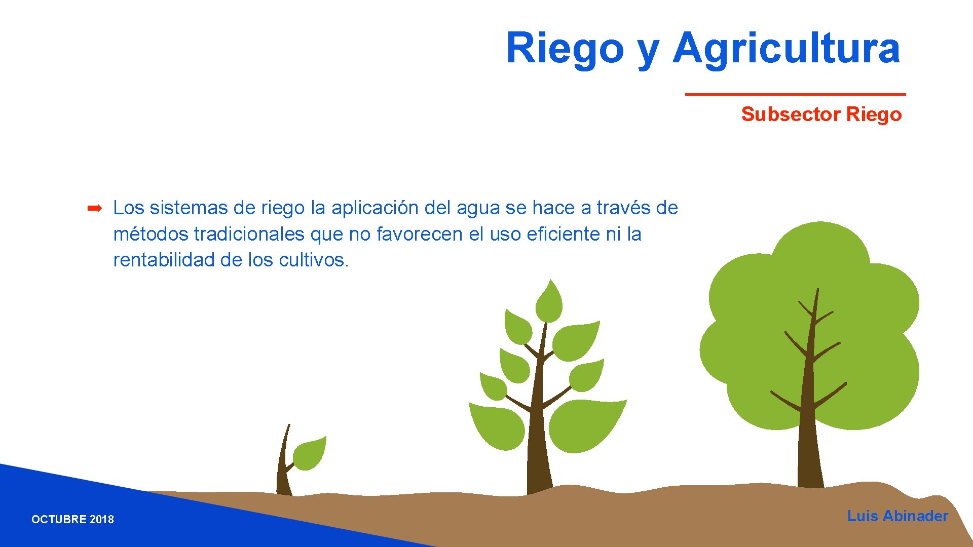 Riego y Agricultura Subsector Riego ➡ Los sistemas de riego la aplicación del agua