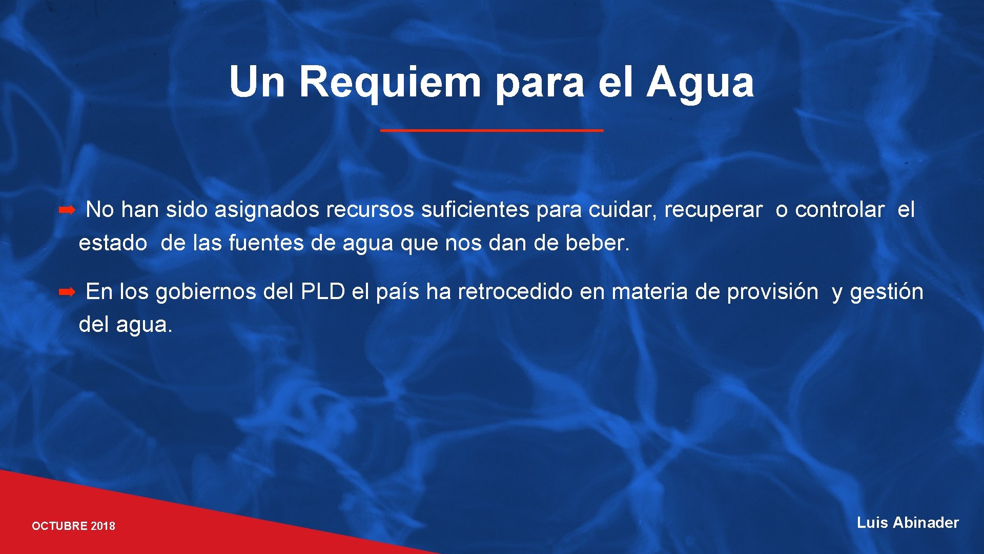 Un Requiem para el Agua ➡ No han sido asignados recursos suficientes para cuidar,