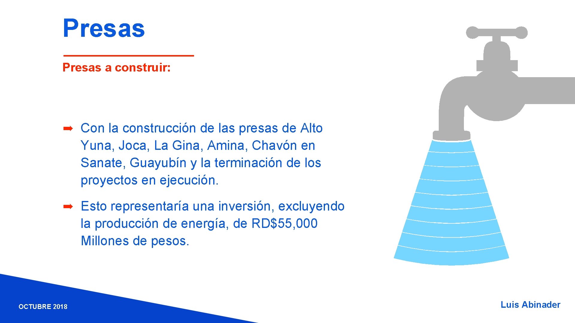 Presas a construir: ➡ Con la construcción de las presas de Alto Yuna, Joca,