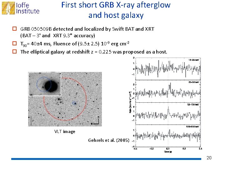 First short GRB X-ray afterglow and host galaxy o GRB 050509 B detected and