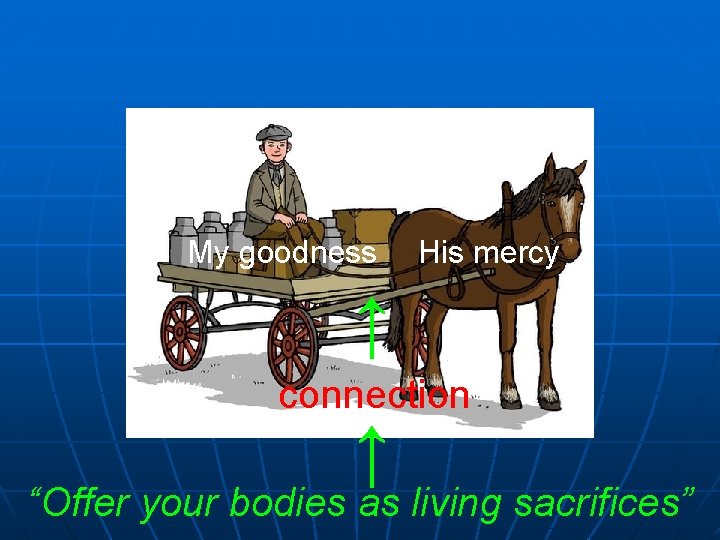 My goodness His mercy ↑ connection ↑ “Offer your bodies as living sacrifices” 