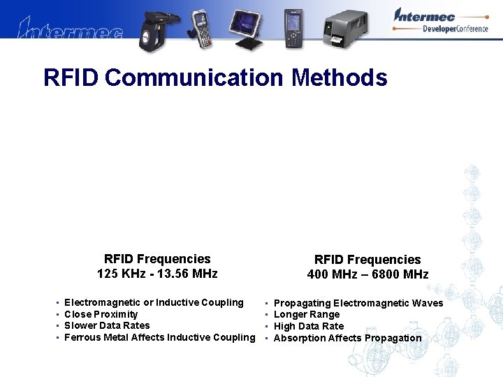 RFID Communication Methods RFID Frequencies 125 KHz - 13. 56 MHz • • Electromagnetic