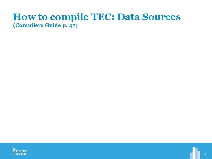 How to compile TEC: Data Sources (Compilers Guide p. 47) 11 