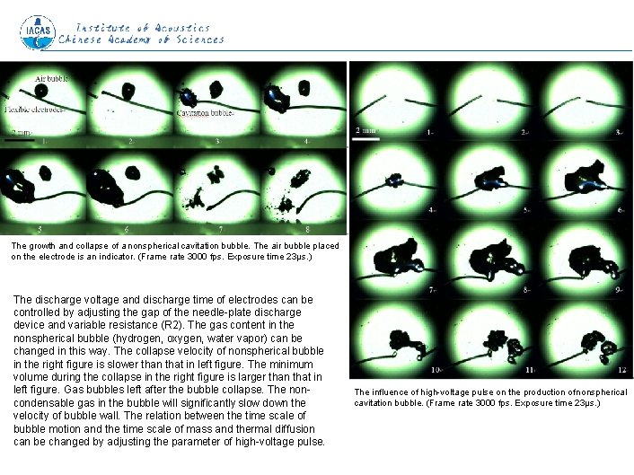 The growth and collapse of a nonspherical cavitation bubble. The air bubble placed on