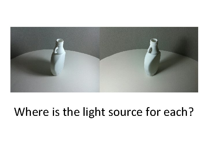 Where is the light source for each? 