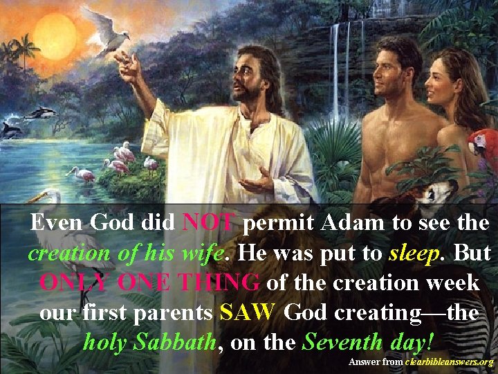 Even God did NOT permit Adam to see the creation of his wife. He
