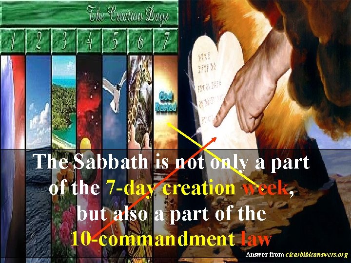 The Sabbath is not only a part of the 7 -day creation week, but