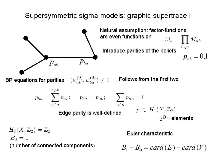 Supersymmetric sigma models: graphic supertrace I Natural assumption: factor-functions are even functions on Introduce
