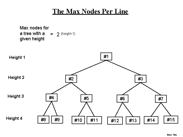 The Max Nodes Per Line Max nodes for a tree with a = 2 The Max Nodes Per Line Max nodes for a tree with a = 2