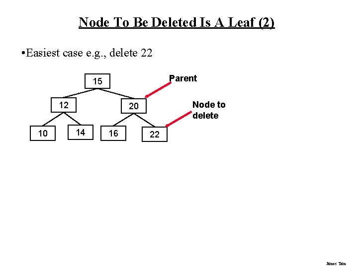 Node To Be Deleted Is A Leaf (2) • Easiest case e. g. , Node To Be Deleted Is A Leaf (2) • Easiest case e. g. ,