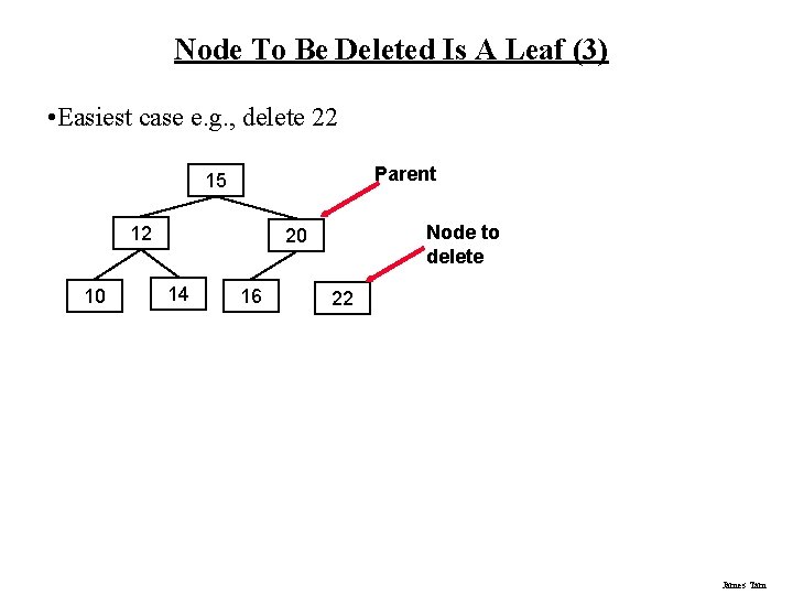 Node To Be Deleted Is A Leaf (3) • Easiest case e. g. , Node To Be Deleted Is A Leaf (3) • Easiest case e. g. ,