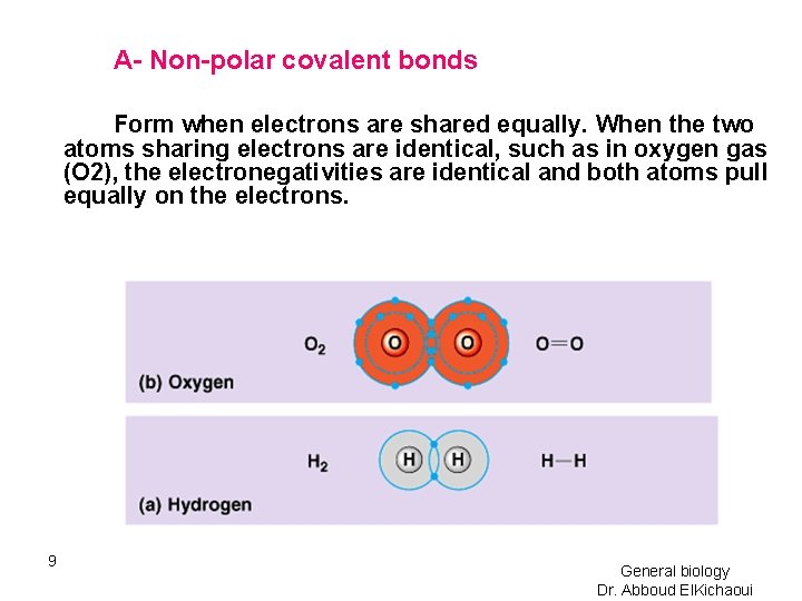 A- Non-polar covalent bonds Form when electrons are shared equally. When the two atoms