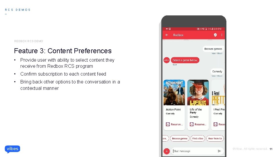 RCS DEMOS _ REDBOX RCS DEMO Feature 3: Content Preferences • Provide user with