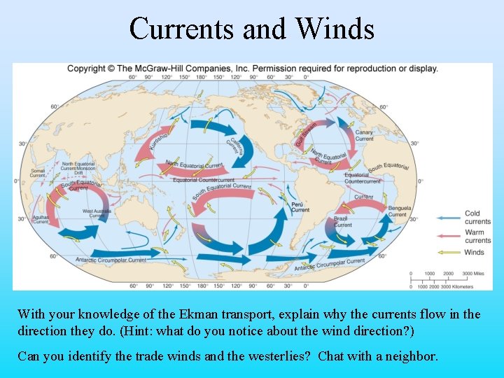 Currents and Winds With your knowledge of the Ekman transport, explain why the currents